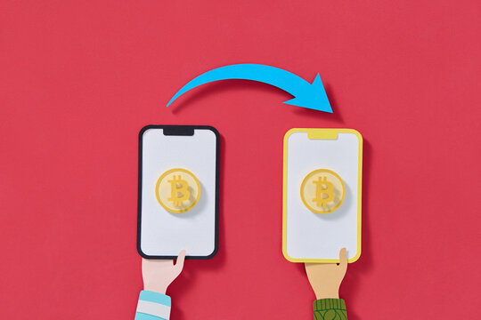 Bitcoins transfer on smartphones