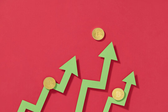 bitcoin chart bullish icon up high price cryptocurrency symbol