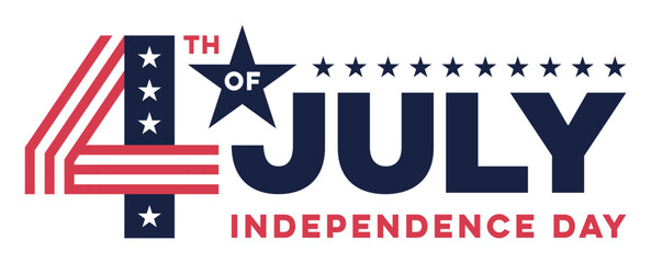 4th of July Independence Day Vector Illustration. 4th of July Independence Day Typography with USA Flag Stars and Stripes. 