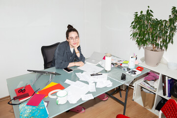 Smiling Designer at Creative Workspace