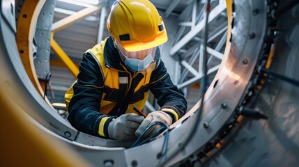 Engineer Inside a Wind Turbine - Generative AI