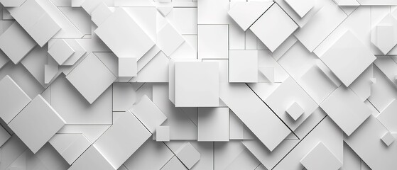 Fototapeta premium Vector Abstract Elegant white and grey Background. Abstract white Pattern. Squares Texture.