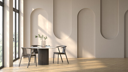 Modern style conceptual interior room 3d illustration