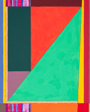 An abstract geometric painting.