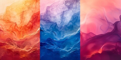 Four Different Colors of Fluid Paint