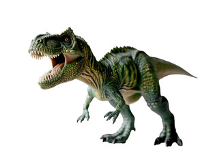 Dinosaur tyrannosaurus rex with its jaws open. Transparent background