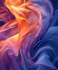 Obraz premium Blue and Orange Swirl Painting