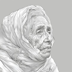 Graceful line art showcasing ageless beauty and resilience.