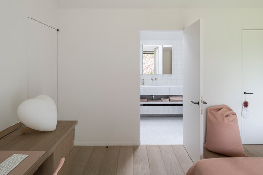 bedroom and bathroom