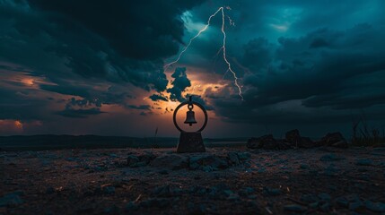 Stormy sea with lightning and swirling clouds for fantasy or horror themed designs