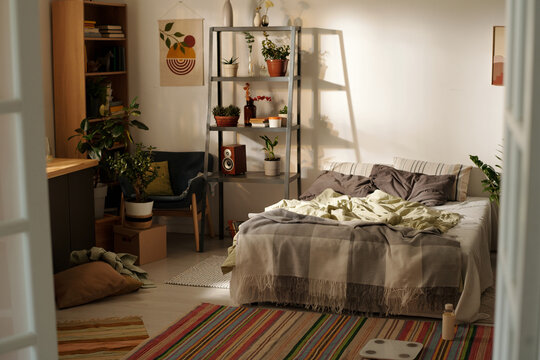 Cozy Bedroom In Modern Apartment