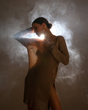 An artistic girls performer silhouette.