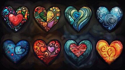 Colorful Hearts Arrangement