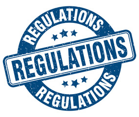 regulations stamp. regulations label. round grunge sign