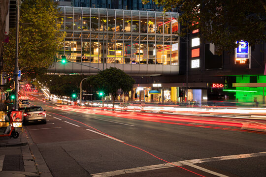 Long exposure of car lights on a Melbourne Australia street
