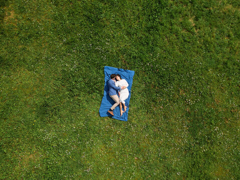 Loving couple in the park 