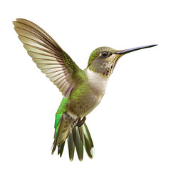 Fototapeta premium Hummingbird in flight isolated on transparent background, cut out