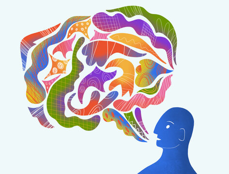 Colorful Minds Imagination Flow in Abstract Form