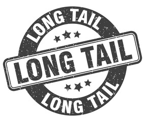 long tail stamp. long tail label. round grunge sign