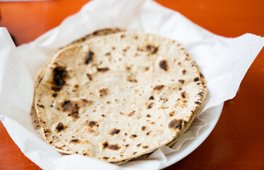 Indian Bread Chapati On The Plate