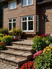 Fototapeta premium house with flowers