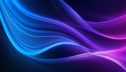 Abstract Wavy Shapes in Blue and Purple Liquid Design