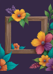 Colorful Flower frame vector