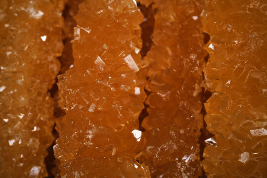 Close-Up View of  Crystalline Structure 
of a candy sugar