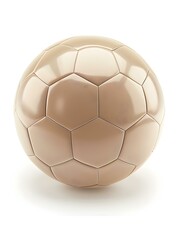 Isolated beige Soccer Ball on a white Background