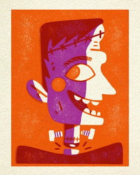 Halloween block prints