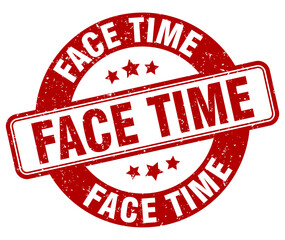 face time stamp. face time label. round grunge sign