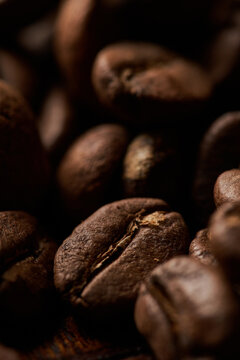 PLANO DETAlle de un grano de cafe colombiano
