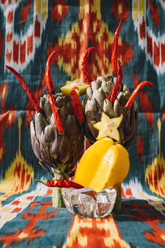 Carambola and artichoke.