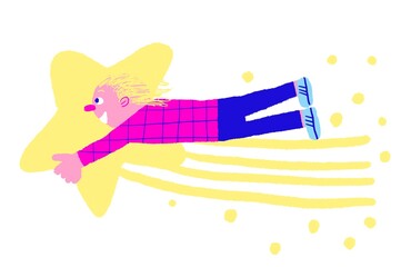 The boy caught a star