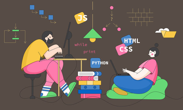 Programming in a basement.