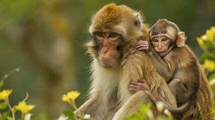 Fototapeta premium Monkey. Photography of wild animal in natural habitat.