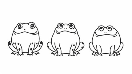 Frog. Line drawing of cute animal. Baby nursery art.