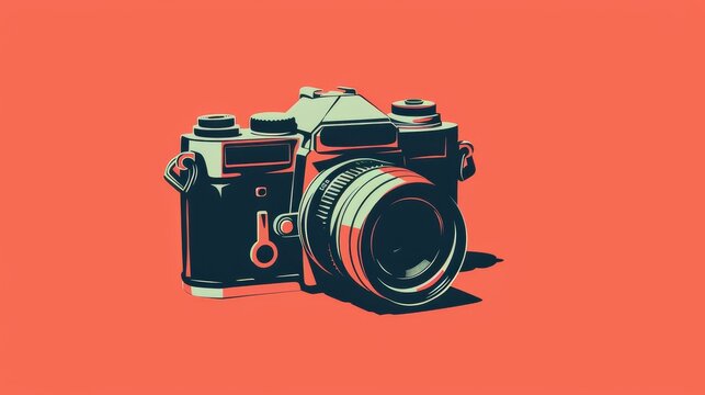 Vintage camera illustration for photography or design projects