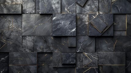 High-quality luxury abstract background with stone geometric square designs