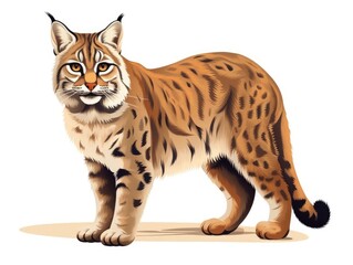 Bobcat illustration isolated on white background