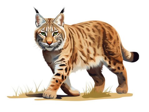 Bobcat illustration isolated on white background