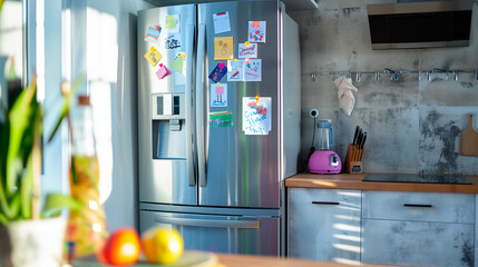 Stainless Steel Refrigerator With Magnets