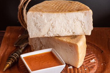 delicious cured cheese and canarian sauce