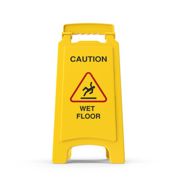 3D Caution warning sign