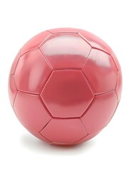 Isolated light red Soccer Ball on a white Background