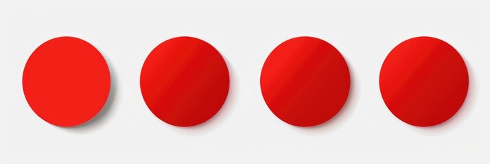 Sticker Circle. Set of Red Round Adhesive Labels Isolated on White Background