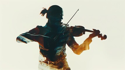 Fototapeta premium Photo of a woman playing the violin.