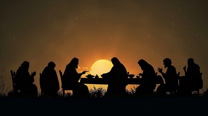 Fototapeta premium Silhouette of the feeding of the 4