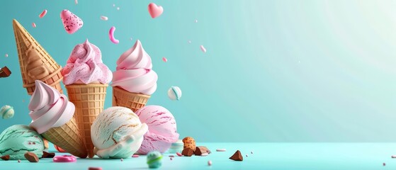 Blank vintage card for National Ice Cream Day