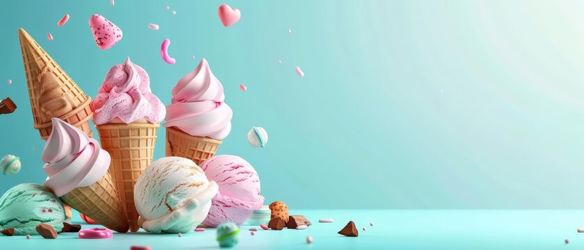 Blank vintage card for National Ice Cream Day